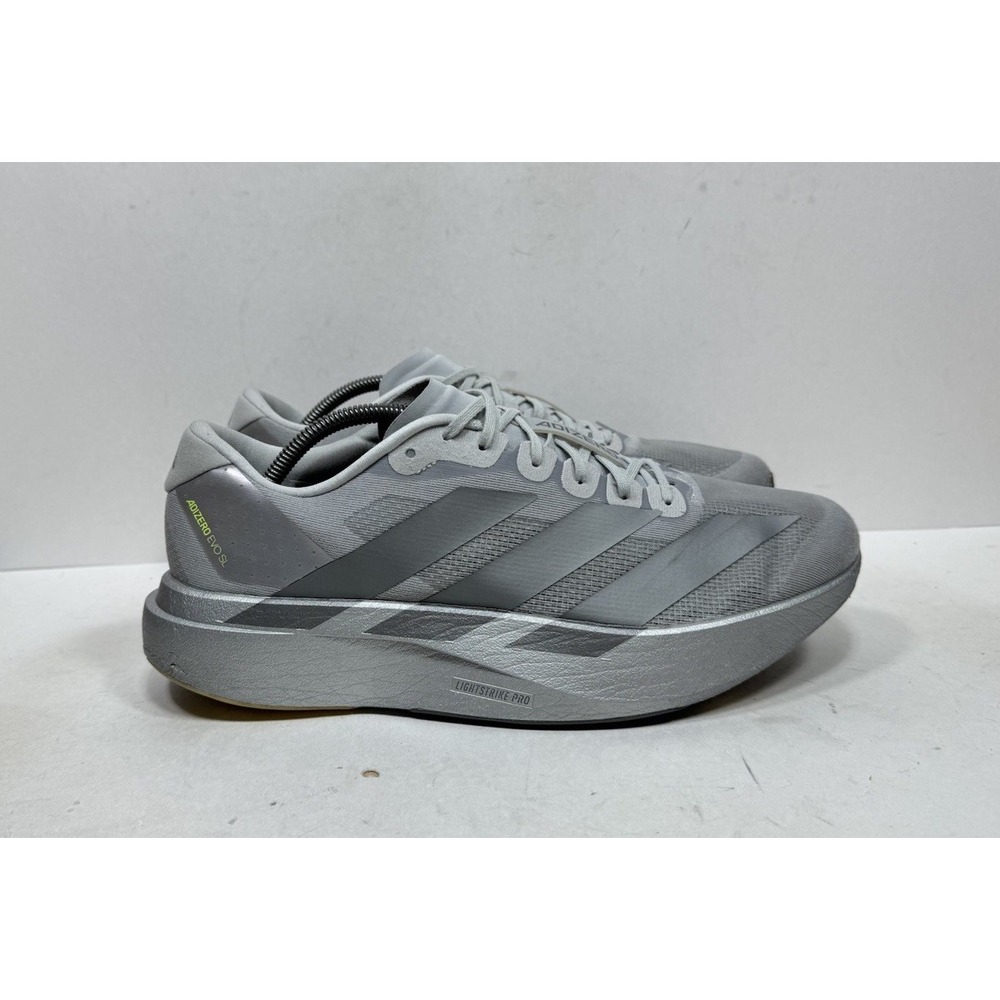 Adidas Adizero Evo SL Running Shoes Metallic Silver JR3419 Men's Size 11.5 US